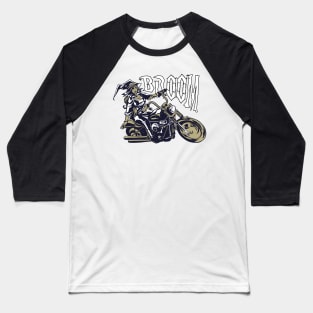 FUN WITCH RIDING MOTORBIKE BROOM HALLOWEEN TSHIRTS Baseball T-Shirt